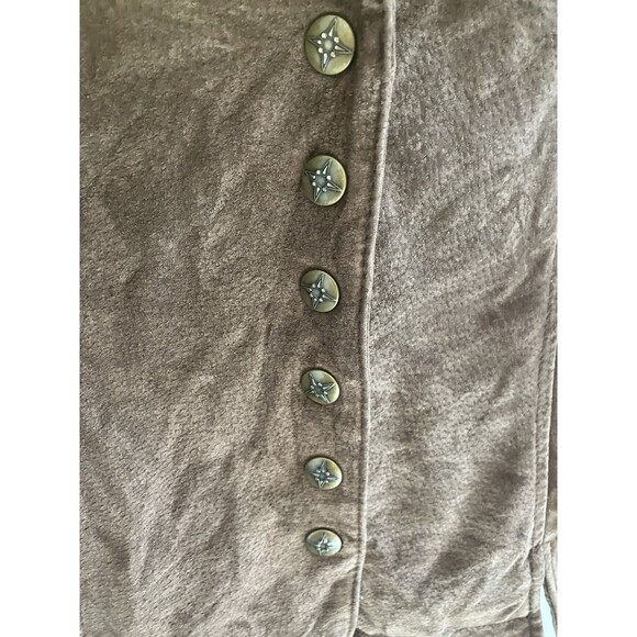 Live a Little Brown Suede Jacket Blazer Size M Western Snap Lined Pockets - Picture 3 of 6